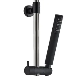 Essebagno Colonne de douche façon inox et noir avec thermostatique Kissy* Colonne De Douche Thermostatique