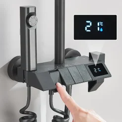 Signature Colonne de douche graphite avec affichage température LED* Colonne De Douche Thermostatique