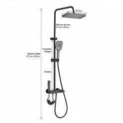 Signature Colonne de douche graphite avec affichage température LED* Colonne De Douche Thermostatique