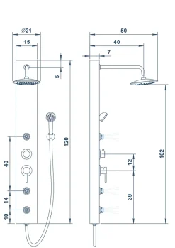 Cooke & Lewis Colonne de douche hydromassante mécanique Halola* Colonne De Douche Hydromassante