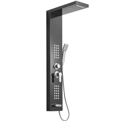 Saniverre Colonne de douche hydromassante LULY 4 jets + 1 robinet Noir -