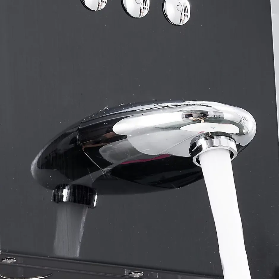 Saniverre Colonne de douche hydromassante LULY 4 jets + 1 robinet Noir -