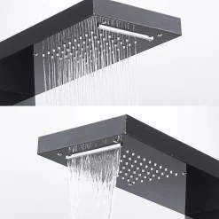 Saniverre Colonne de douche hydromassante LULY 4 jets + 1 robinet Noir -