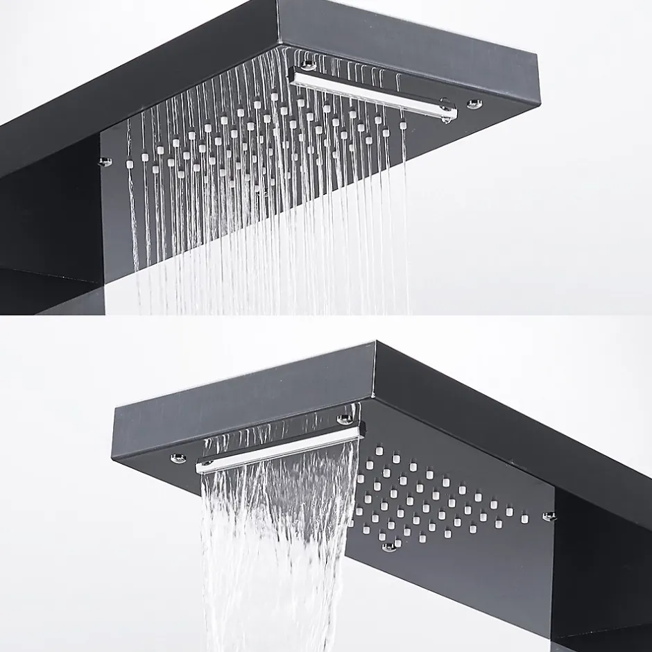 Saniverre Colonne de douche hydromassante LULY 4 jets + 1 robinet Noir -
