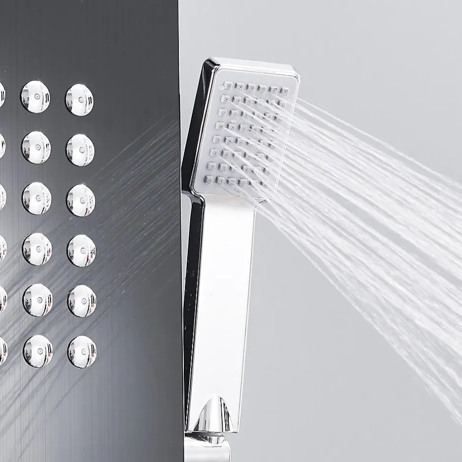 Saniverre Colonne de douche hydromassante LULY 4 jets + 1 robinet Noir -