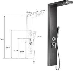 Saniverre Colonne de douche hydromassante KALY 4 jets Noir -* Colonne De Douche Hydromassante