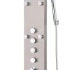 Edouard Rousseau Colonne de douche hydromassante mécanique avec pommeau + douchette 1 jet + flexible, gris inox, Orys* Colonne De Douche Hydromassante