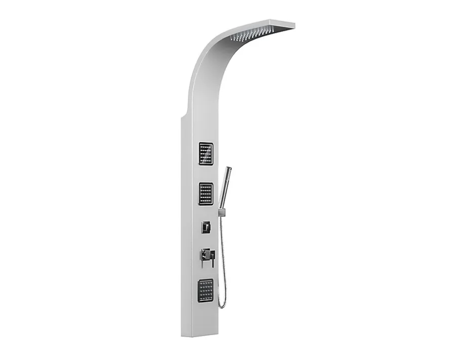 Vente-unique Colonne de douche hydromassante - Argenté - 20 x 150 cm - TYRA* Colonne De Douche Mécanique