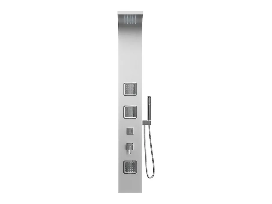 Vente-unique Colonne de douche hydromassante - Argenté - 20 x 150 cm - TYRA* Colonne De Douche Mécanique