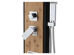 Vente-unique Colonne de douche hydromassante, pluie tropicale et panneau en bambou - 22 x 145 cm - DALIMA* Colonne De Douche Mécanique