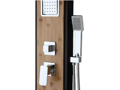 Vente-unique Colonne de douche hydromassante, pluie tropicale et panneau en bambou - 22 x 145 cm - DALIMA* Colonne De Douche Mécanique