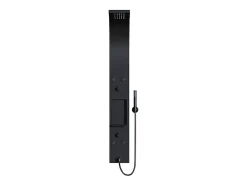 Vente-unique Colonne de douche hydromassante avec étagère - Noir mat - 20 x 140 cm - ROANA