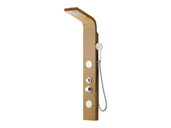 Vente-unique Colonne de douche hydromassante, pluie tropicale et panneau en bambou - 20 x 140 cm - TISSIA* Colonne De Douche Mécanique