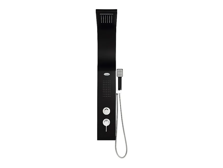 Vente-unique Colonne de douche hydromassante - noire - 20 x 132 cm - KOURBEA* Colonne De Douche Mécanique