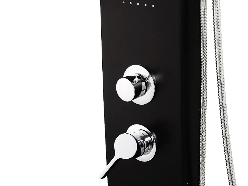 Vente-unique Colonne de douche hydromassante - noire - 20 x 132 cm - KOURBEA* Colonne De Douche Mécanique