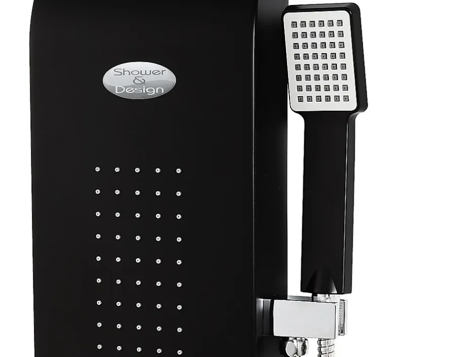 Vente-unique Colonne de douche hydromassante - noire - 20 x 132 cm - KOURBEA* Colonne De Douche Mécanique
