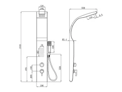 Vente-unique Colonne de douche hydromassante - noire - 20 x 132 cm - KOURBEA* Colonne De Douche Mécanique
