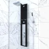 Galedo Colonne de douche hydromassante mécanique avec pommeau + douchette + flexible, noir, Crystal* Colonne De Douche Hydromassante