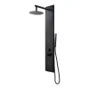 Vente-unique Colonne de douche hydromassante noire - 130 x 20 cm - JUBIDA