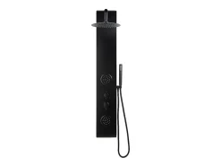 Vente-unique Colonne de douche hydromassante noire - 130 x 20 cm - JUBIDA