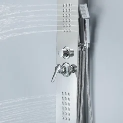 Saniverre Colonne de douche hydromassante LULY 4 jets + 1 robinet Gris -