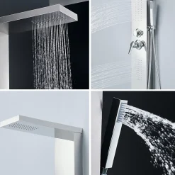 Saniverre Colonne de douche hydromassante ZENY 3 jets Gris / Argent -* Colonne De Douche Hydromassante