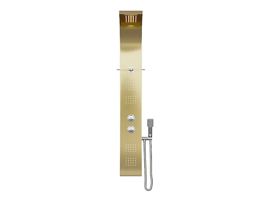 Vente-unique Colonne de douche hydromassante thermostatique - Dorée - 45 x 150 cm - JOSTA* Colonne De Douche Thermostatique