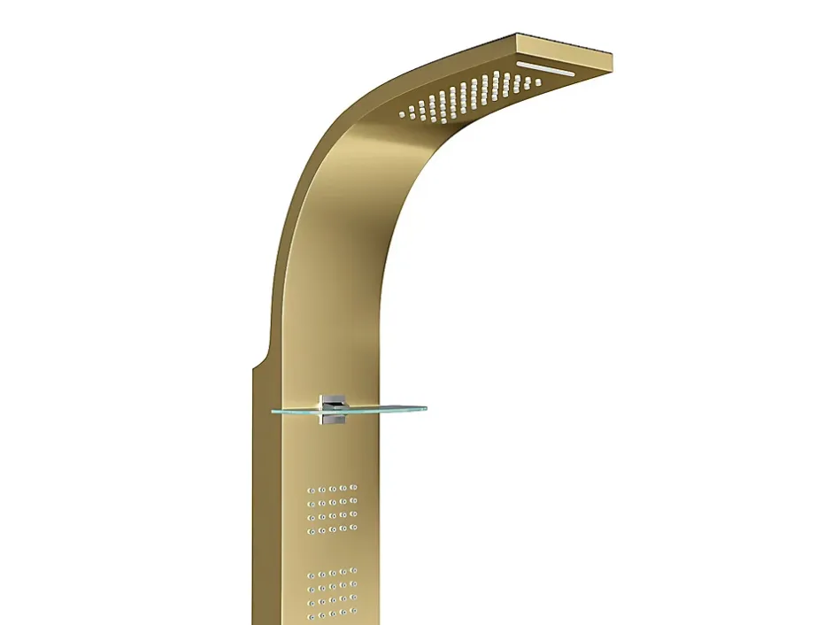Vente-unique Colonne de douche hydromassante thermostatique - Dorée - 45 x 150 cm - JOSTA* Colonne De Douche Thermostatique