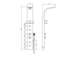 Vente-unique Colonne de douche hydromassante thermostatique - Dorée - 45 x 150 cm - JOSTA* Colonne De Douche Thermostatique