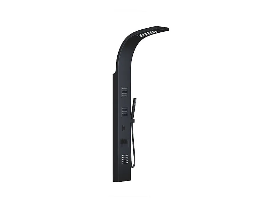 Vente-unique Colonne de douche hydromassante - Noir - 20 x 150 cm - TYRA