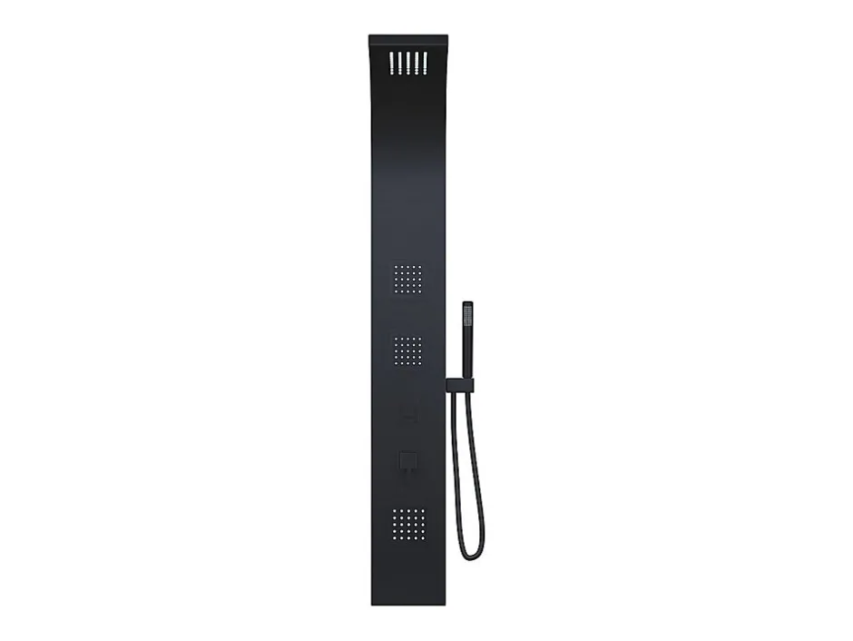 Vente-unique Colonne de douche hydromassante - Noir - 20 x 150 cm - TYRA