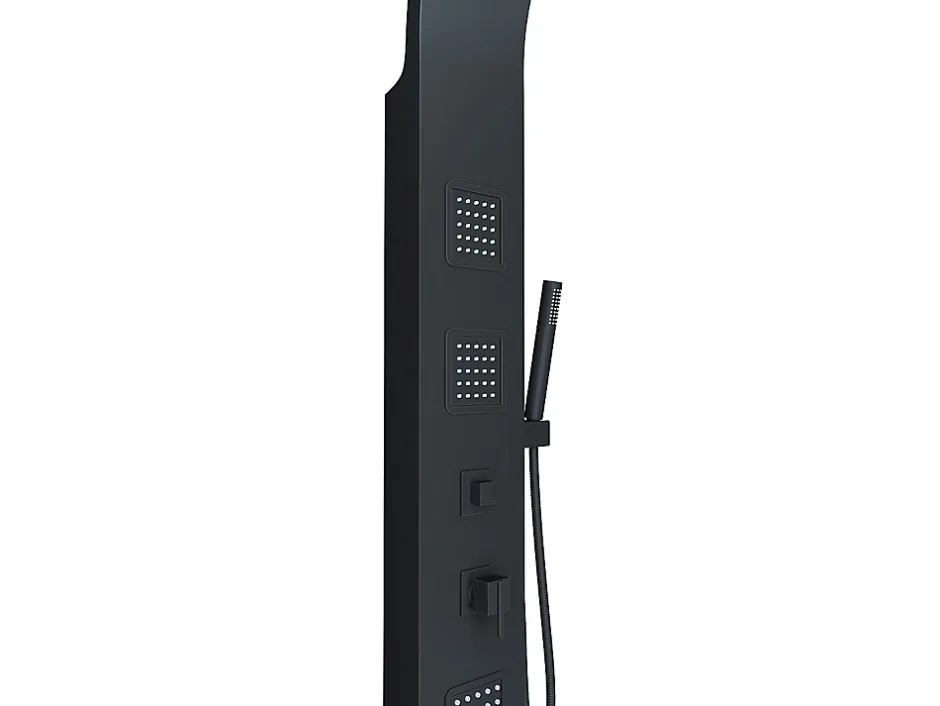Vente-unique Colonne de douche hydromassante - Noir - 20 x 150 cm - TYRA