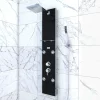 Galedo Colonne de douche hydromassante mécanique avec pommeau + douchette + flexible, noir, Glass* Colonne De Douche Hydromassante