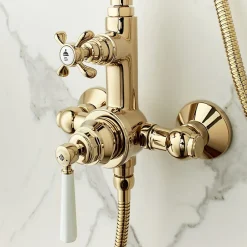 Jacob Delafon Colonne de douche Cléo 1889 Or beige + nettoyant Briochin