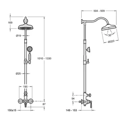 Jacob Delafon Colonne de douche Cléo 1889 Or beige + nettoyant Briochin