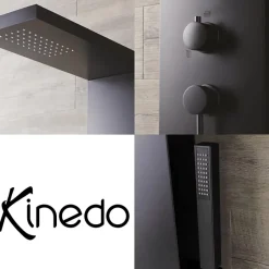 Kinedo Colonne de douche Aquastyle inox laquée noir mat + nettoyant Briochin* Colonne De Douche Thermostatique