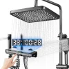 Vendos85 Colonne de douche LED avec tête pluie grand format