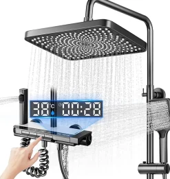 Vendos85 Colonne de douche LED avec tête pluie grand format