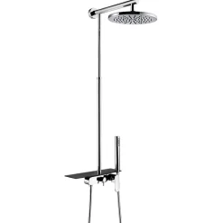 Essebagno Colonne de douche mécanique avec tablette chromée Apsara II* Colonne De Douche Mécanique