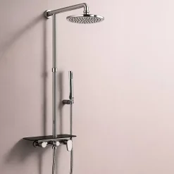 Essebagno Colonne de douche mécanique avec tablette chromée Apsara II* Colonne De Douche Mécanique