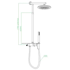Essebagno Colonne de douche mécanique avec tablette chromée Apsara II* Colonne De Douche Mécanique