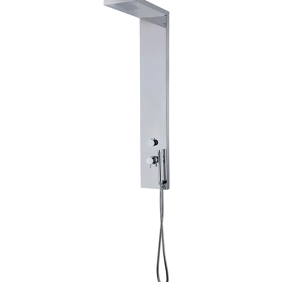 Essebagno Colonne de douche mécanique avec douchette et flexible, aluminium chromé, Essekadra* Colonne De Douche Mécanique