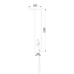 Essebagno Colonne de douche mécanique avec douchette et flexible, aluminium chromé, Essekadra* Colonne De Douche Mécanique