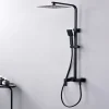 Poalgi Colonne de douche mécanique avec barre extensible SKY BATH noir mat PVD Inox S304 série ARMY* Colonne De Douche Mécanique