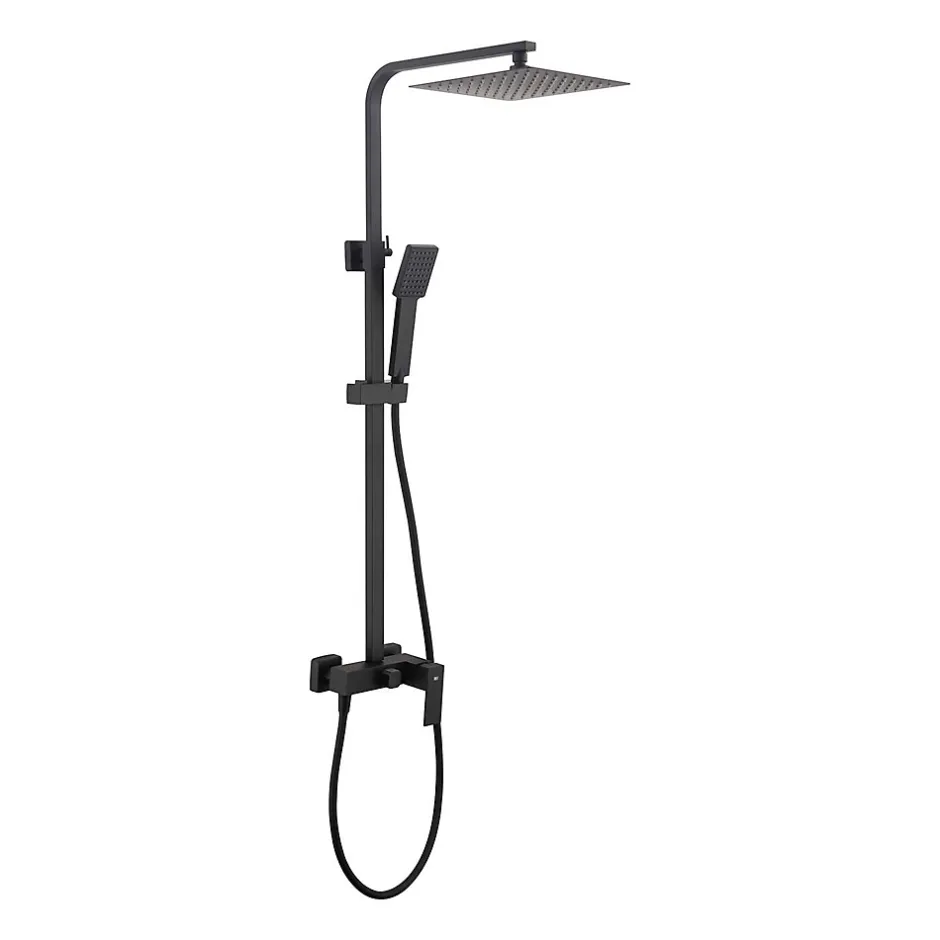 Poalgi Colonne de douche mécanique avec barre extensible SKY BATH noir mat PVD Inox S304 série ARMY* Colonne De Douche Mécanique