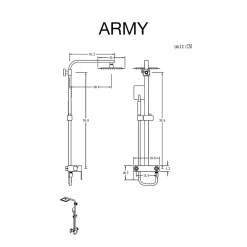 Poalgi Colonne de douche mécanique avec barre extensible SKY BATH noir mat PVD Inox S304 série ARMY* Colonne De Douche Mécanique