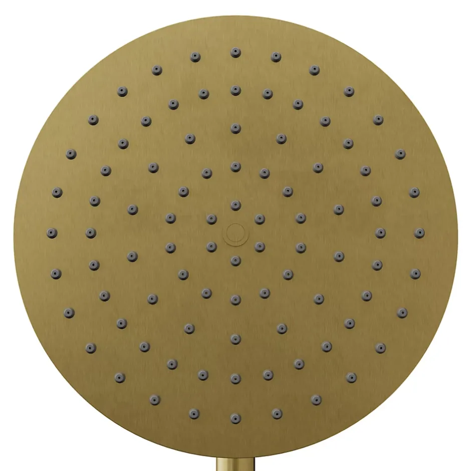 GoodHome Colonne de douche mécanique encastrée en laiton massif finition satin, Owens