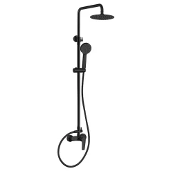 Poalgi Colonne de douche mécanique avec barre extensible SKY BATH noir mat série NATURE
