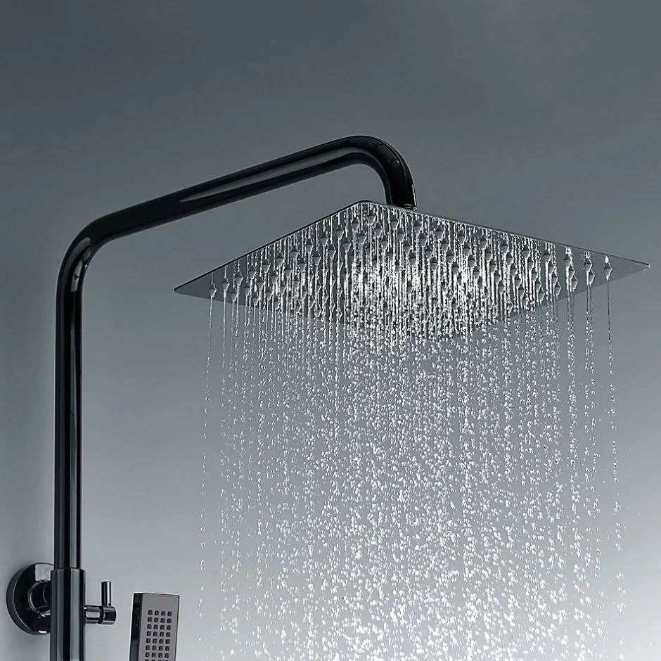 Poalgi Colonne de douche mécanique avec barre extensible SKY BATH noir cristal PVD série INFINITE* Colonne De Douche Mécanique