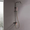 Poalgi Colonne de douche mécanique avec barre extensible SKY BATH noir cristal et or rose PVD série INFINITE